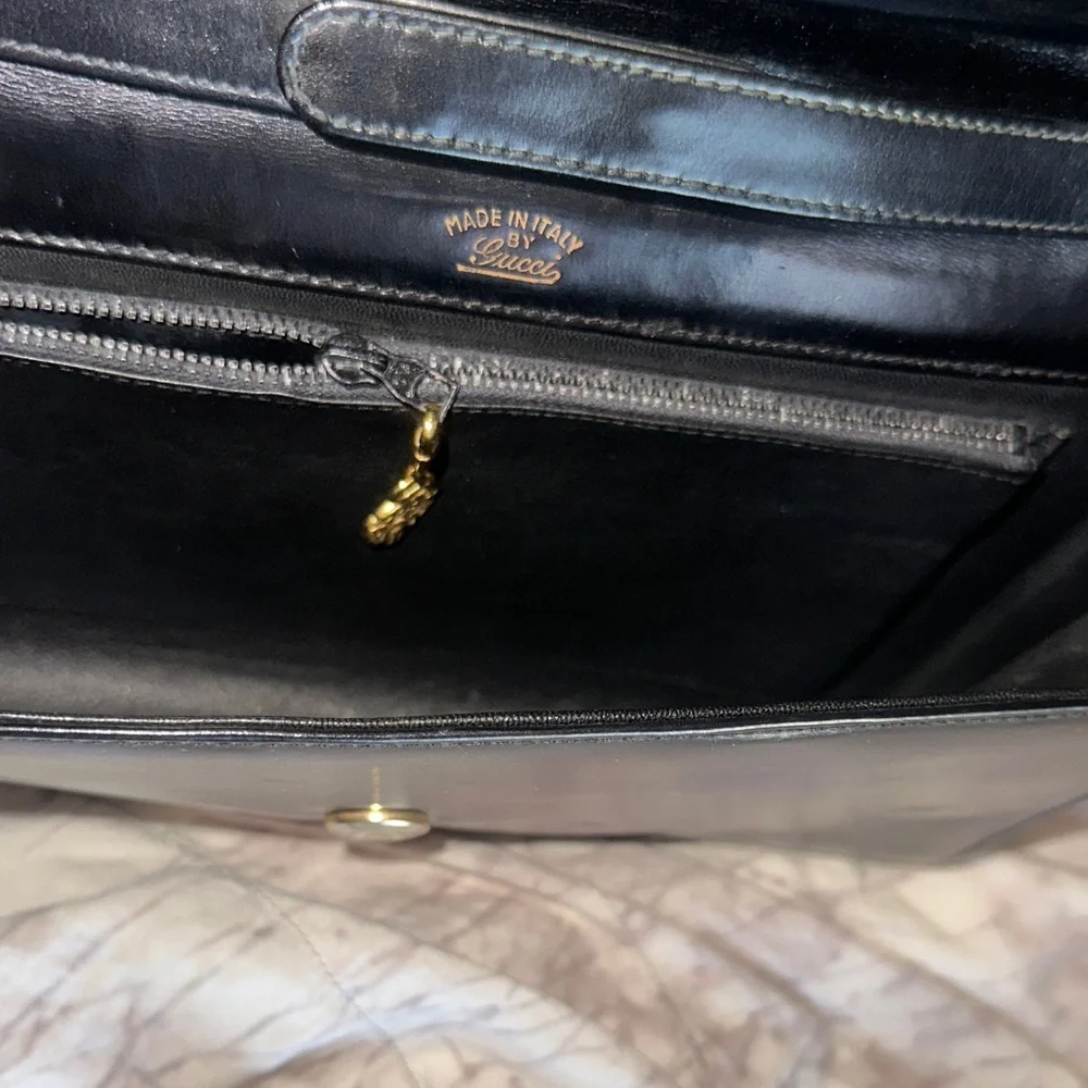 Gucci Black Leather Shoulder Bag or Clutch - Picture 9 of 14